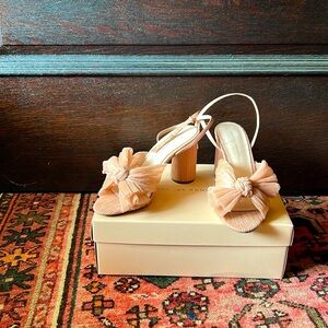 Loeffler Randall Camellia Beauty Pleated Bow Heel with Ankle Strap